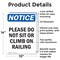 Signmission Please Do Not Sit Or Climb On Railing, 10 in W x Rectangle, Aluminum OS-2PACK-NS-A-1014-V-17416 - alternate 3